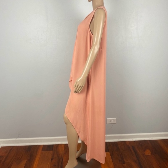 NEW BCBGMAXAZRIA CASCADE RUFFLE HIGH-LOW MAXI DRESS - Picture 4 of 5